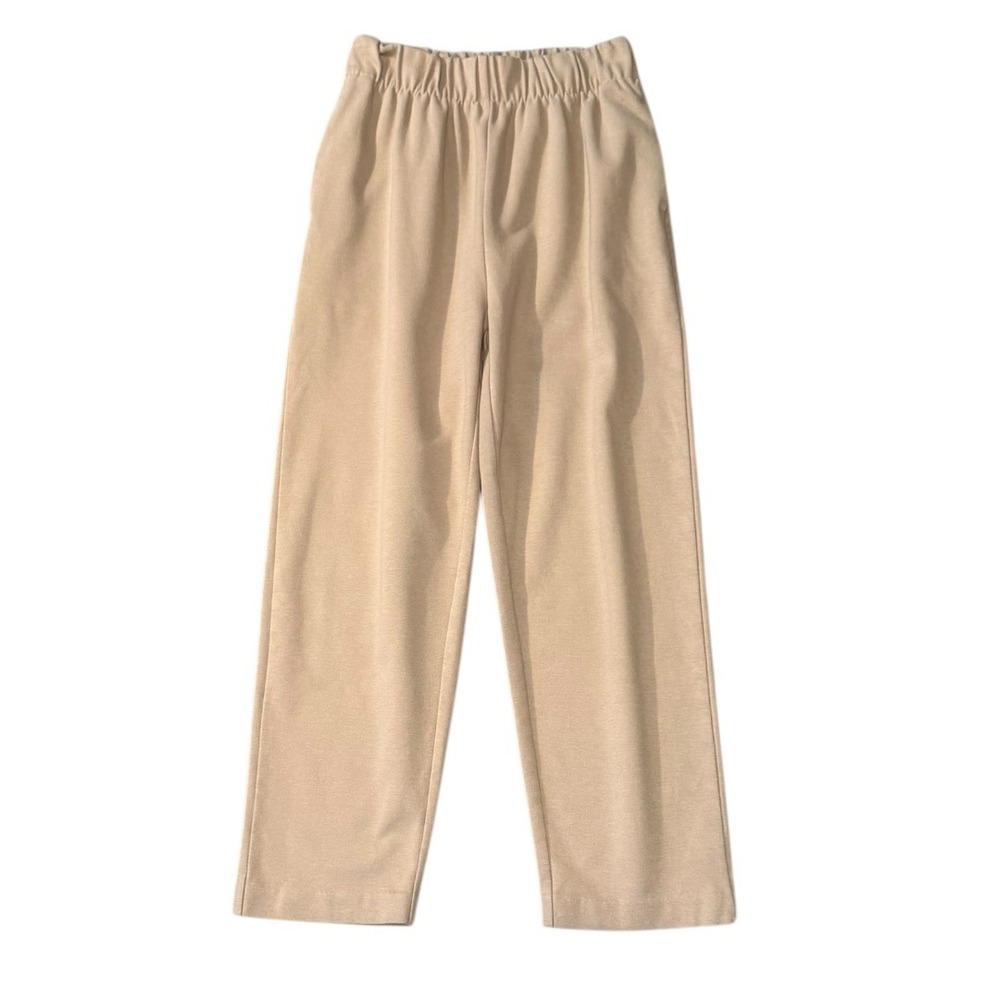 OAK + FORT Beige Elastic-Waist Straight Trousers